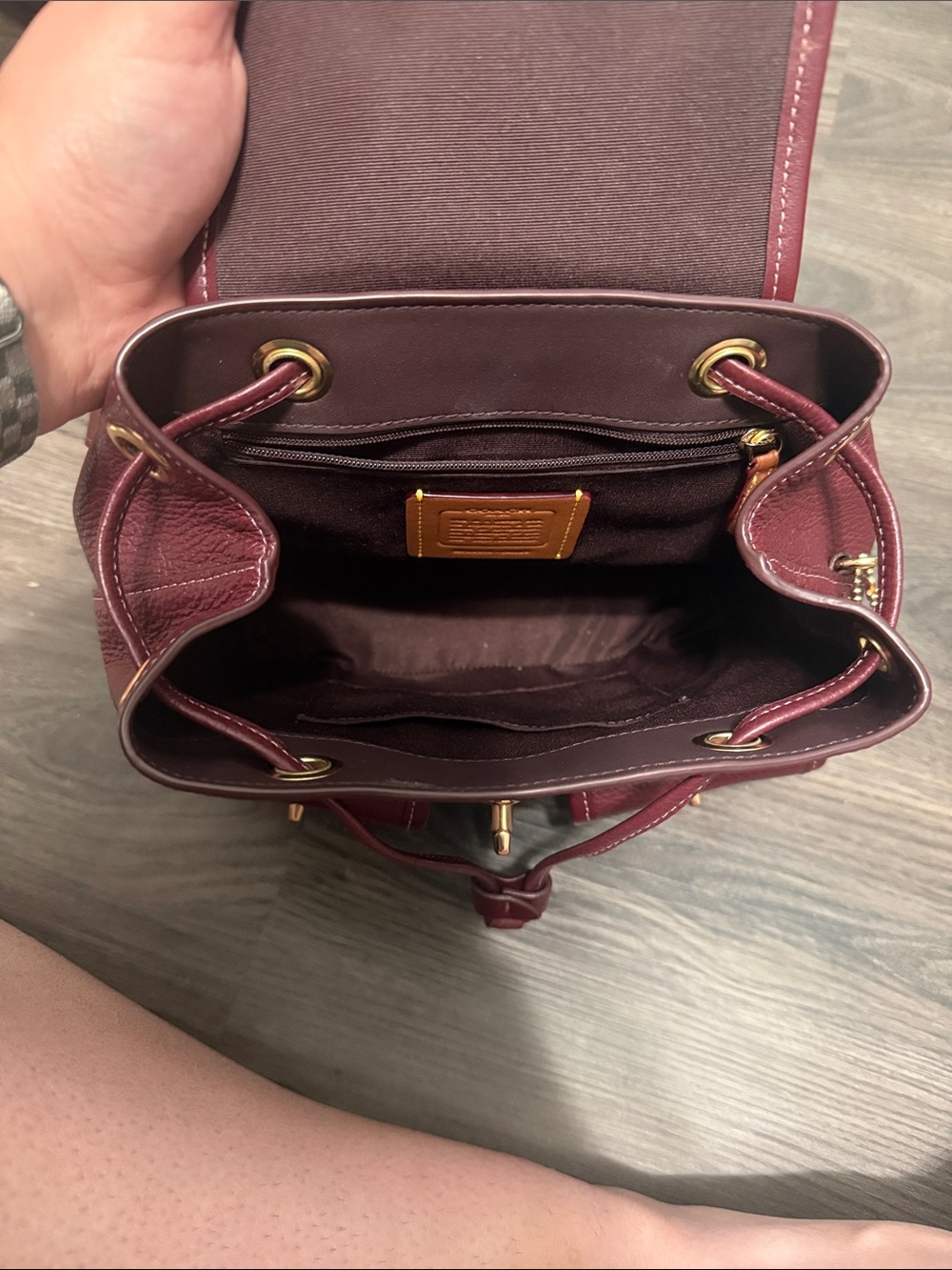 Coach Hadley Backpack in Maroon - Picture 5 of 6